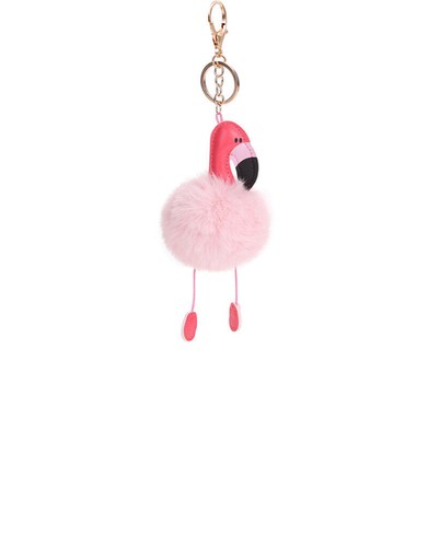 Trendfuxx® - Pelzbommel / Fellbommel / Schlüsselanhänger - Flamingo - Kunstfell - Bild 4 von 8