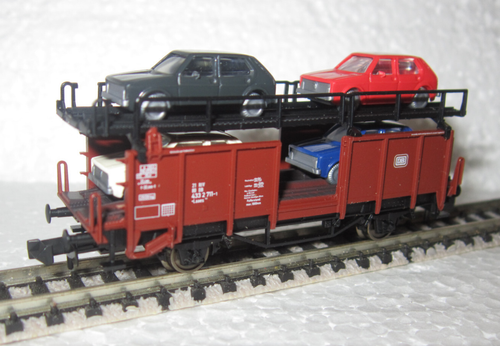 FLEISCHMANN 8225K N DB DOUBLE DECK CAR TRANSPORTER & VW GOLFs Ep IV NOS NIB OVP - Picture 6 of 14