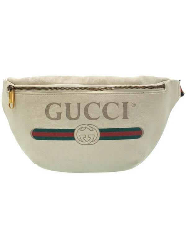 Gucci Sherry Line imprimé sac à la taille sac ceinture sac corps cuir blanc 530412 hommes