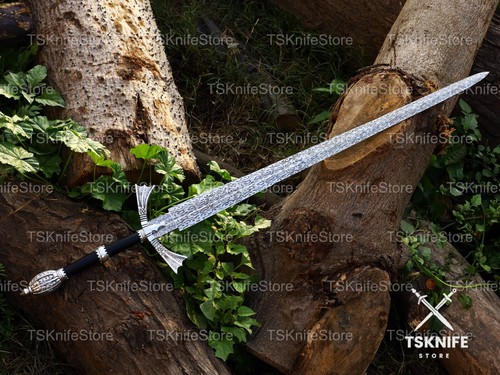 Custom Handmade Full tang Medieval - Survival Sword With Scabbard, Gift for Him - Picture 3 of 3