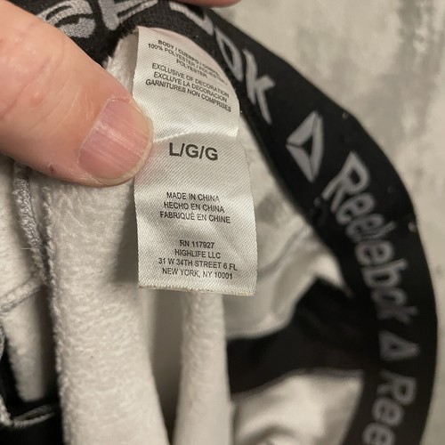 REEBOK Men's L Joggers Activewear Pants Gray Athletic Tapered 100% Polyester - Picture 10 of 11