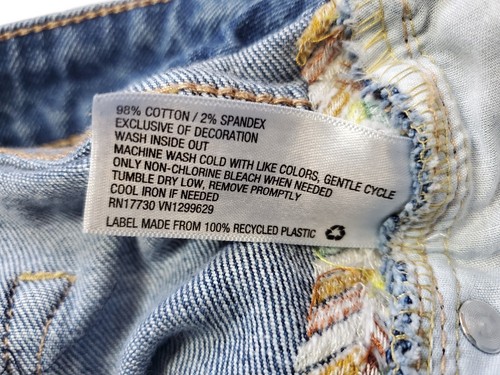 Pantalones de mezclilla para mujer Knox Rose, talla 14, de altura, pierna recta enredada bordados - Imagen 12 de 12
