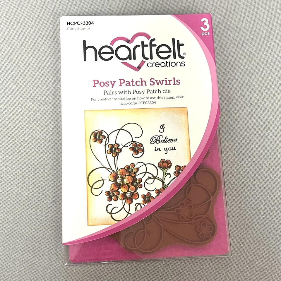 Parche Posy remolinos creaciones sinceras HCPC- 3304 estampillas adhesivas de flores de goma Foto 3 de 4