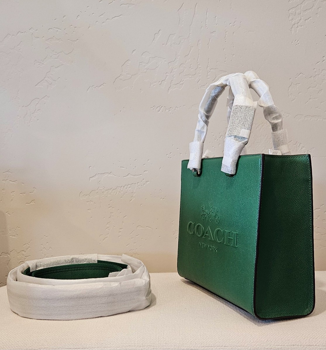 Coach Tote With Signature Canvas - Green ( Origin $495 ) | eBay