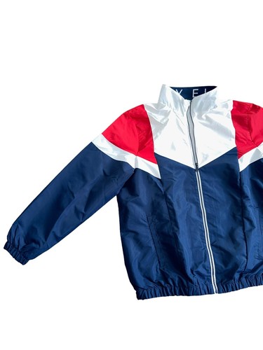 NWT Perry Ellis Color Block Red White & Blue Full Zip Windbreaker Jacket Size L - Picture 2 of 13