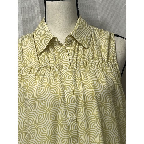 Pleione ärmelloses geknöpftes Shirt, zitronengelber Bogen Deko, Gr. XS - Bild 2 von 10