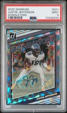 2022 Panini Donruss Dominators #D21 Justin Jefferson Dominators-Autograph PSA 9