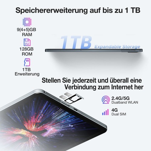 DOOGEE T30SE 11 Zoll Android 14 Octa-Core Tablet 9GB+128GB 8580mAh Tablet PC - Bild 2 von 12