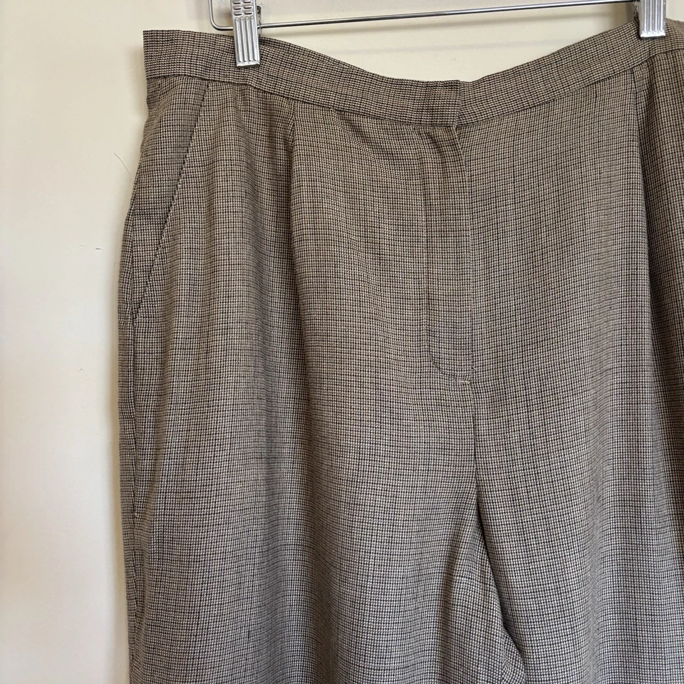 VTG Ralph Lauren Houndstooth Pants Womens Sz 14 Brown Dark Academic High Waist - Image 4 of 4