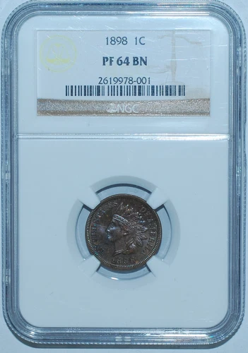 1898 NGC PR64BN Brown Indian Cent Proof Strike