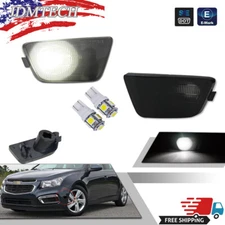 For Chevy Cruze 2011-2015 Front Bumper Smoke Side Marker Lamp w/ White LED Bulbs