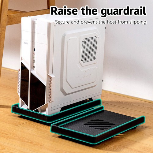 Adjustable Mobile CPU Holder Computer Tower Stand Ventilated For Most PC Under - Afbeelding 10 van 13
