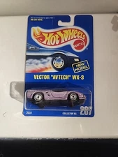 Hot Wheels Blue Card 207 Vector "avtech" Wx-3 New model NIB