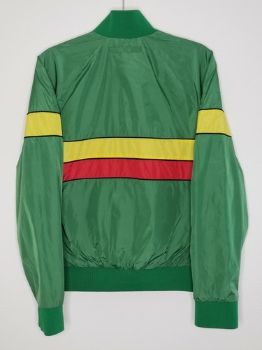 Marc Jacobs Mens Bomber Mock Collar Slit Pockets Full Zip Green W/2 Stripes Sz S - Picture 2 of 12