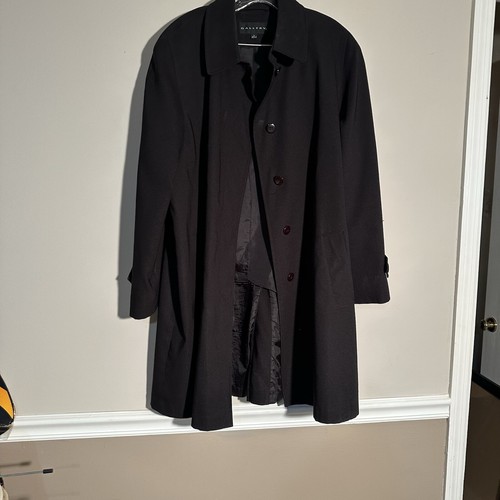 Klassischer Vintage 90er GALLERY Trenchcoat Damen Blk Größe L