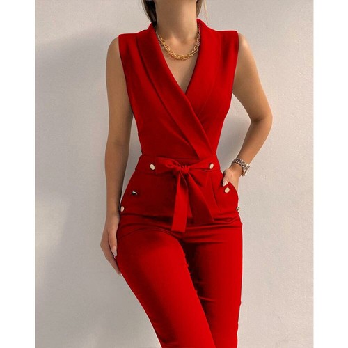 Womens Casual Wide Leg Pants Jumpsuit Ladies Evening Party Long Playsuit Rompers - Picture 5 of 20