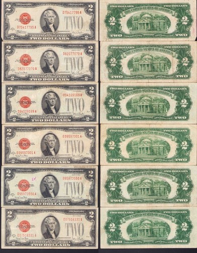 1928 G F $2 DOLLAR BILL RED SEAL CIRCULATED JFJ 12 - Picture 2 of 3