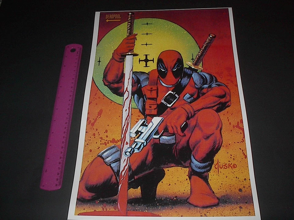 КОМИКСЫ MARVEL DEADPOOL X-FORCE X-MEN ПЛАКАТ PIN UP JOE JUSKO НОВЫЙ. - Изображение 4 из 4