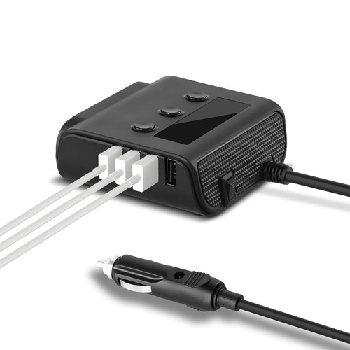 12V 24V Auto KfZ Adapter 3 Fach Zigarettenanzünder Verteiler mit 4 USB Steckdose - Bild 3 von 17