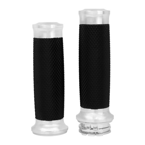 1" 25mm Chrome Handlebar Hand Grips Fit For Harley Sportster Dyna Softail Fatboy - Picture 15 of 21
