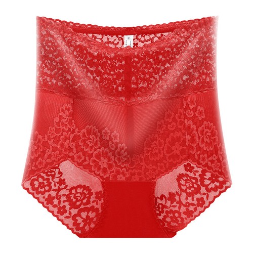 Plump Girls Hip Lifting Underwear Cotton Sexy High Waist Lace Belly Contracting - Picture 13 of 23