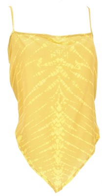Rückenfreies Sommertop, Batiktop, Batik Wickeltop - kurkuma