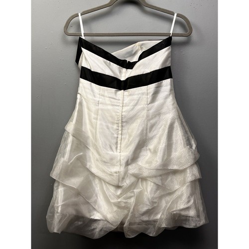 Vintage Gunne Sax Jessica McClintock Dress Womens 9 Ivory Tulle Strapless USA - Picture 2 of 8