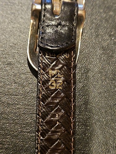 Brighton Womens Reversible Leather Belt B4200 Silver Mesh Textured & Smooth M32 - Picture 5 of 6