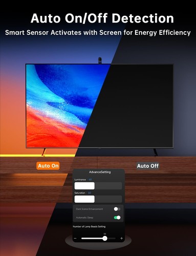 LED TV Backlight 14.7ft for 55-65" Screen, App Control, Game/Music Sync Color - Picture 7 of 8