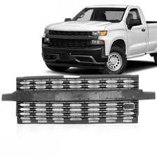Front Bumper Upper Grille Factory Black For Chevrolet Silverado 1500 2019-2021