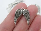 BULK 50 Angel wing charms antique silver tone AW35 - SALE 50% OFF