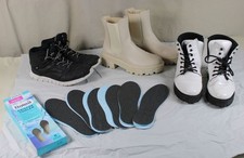 3 Paia Di Scarpe Da Donna - Sneaker + Stivali + 6 Soletta - Da Auflsg, Tg 39 /H