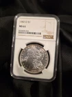 1882 O MS61 Morgan SILVER Dollar NGC toning NICE
