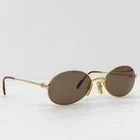 Authentic Cartier Saturne 51 19 135 GP Vintage Oval Sunglasses Trinity Frames