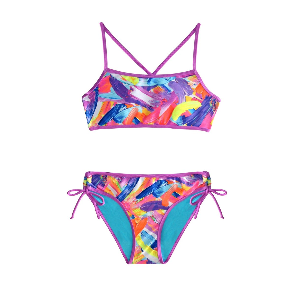Salty Ink Paint Craze Reversible Bikini Girls Swimwear | eBay