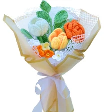 Handmade Crochet Crocheted Tulip,Crochet Flowers, Crochet Rose, Lily Bouquet ...