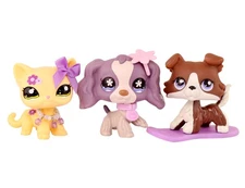 3x Pet Shop LPS Figure Cocker Spaniel 672 Cute Accessories Kids Gift Play Toy