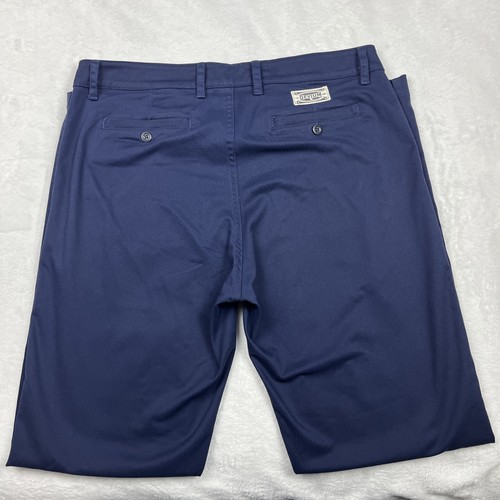 Devium Pants Mens 34x32* Blue Chino 5 Pockets Straight Business Work Made in USA - Picture 15 of 17