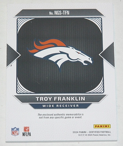 2024 Panini Certified New Generation Jerseys #NGS-TFN Troy Franklin (RC) 129/399 - Picture 2 of 2