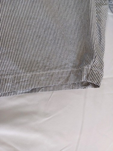 Marks and Spencers Mens Pure Cotton Shorts Waist 44 White and Blue Striped - Picture 4 of 11