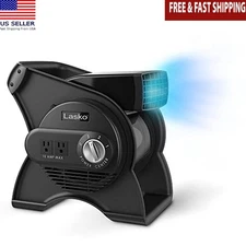 12" Portable Blower Fan 289 CFM 3-Speed 120V Outlets Home & Job Site Black New