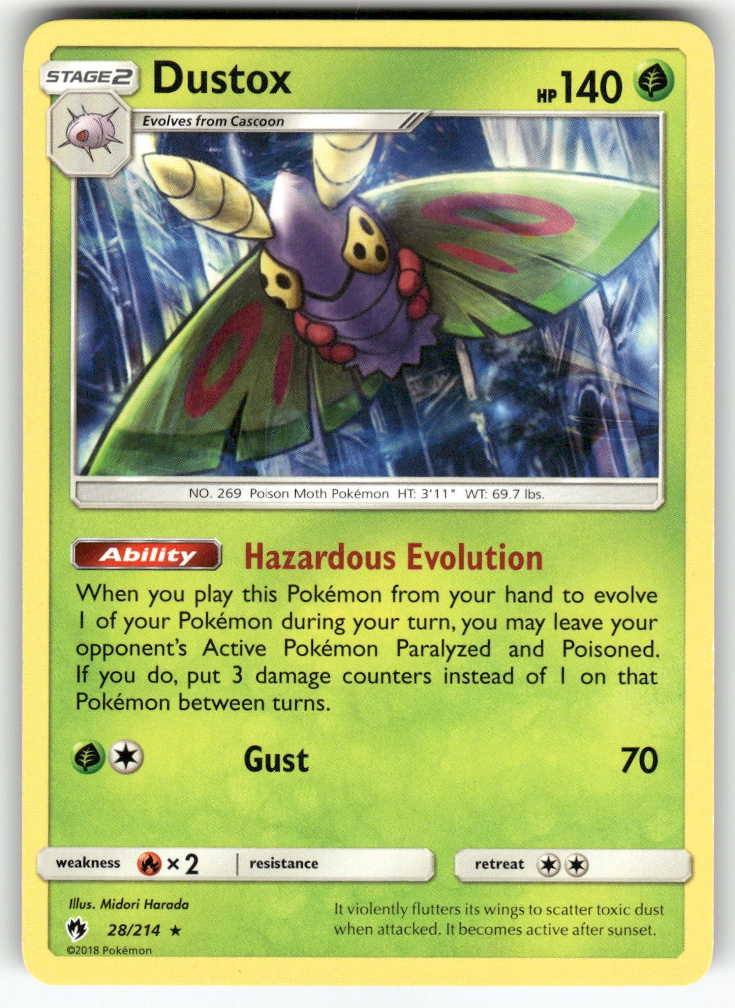 Dustox SM - Lost Thunder Rare Pokemon Lightly played