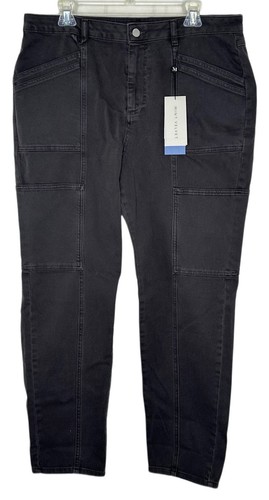 Pantalones de mezclilla ajustados gris cargo carpintero para mujer talla US 14 NUEVOS CON ETIQUETAS - Imagen 1 de 8
