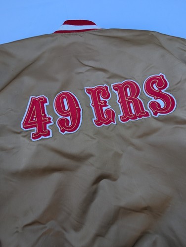 Vintage Starter San Francisco 49ers NFL Gold Satin Jacket XL 49ERS Logo Clean - Picture 19 of 23
