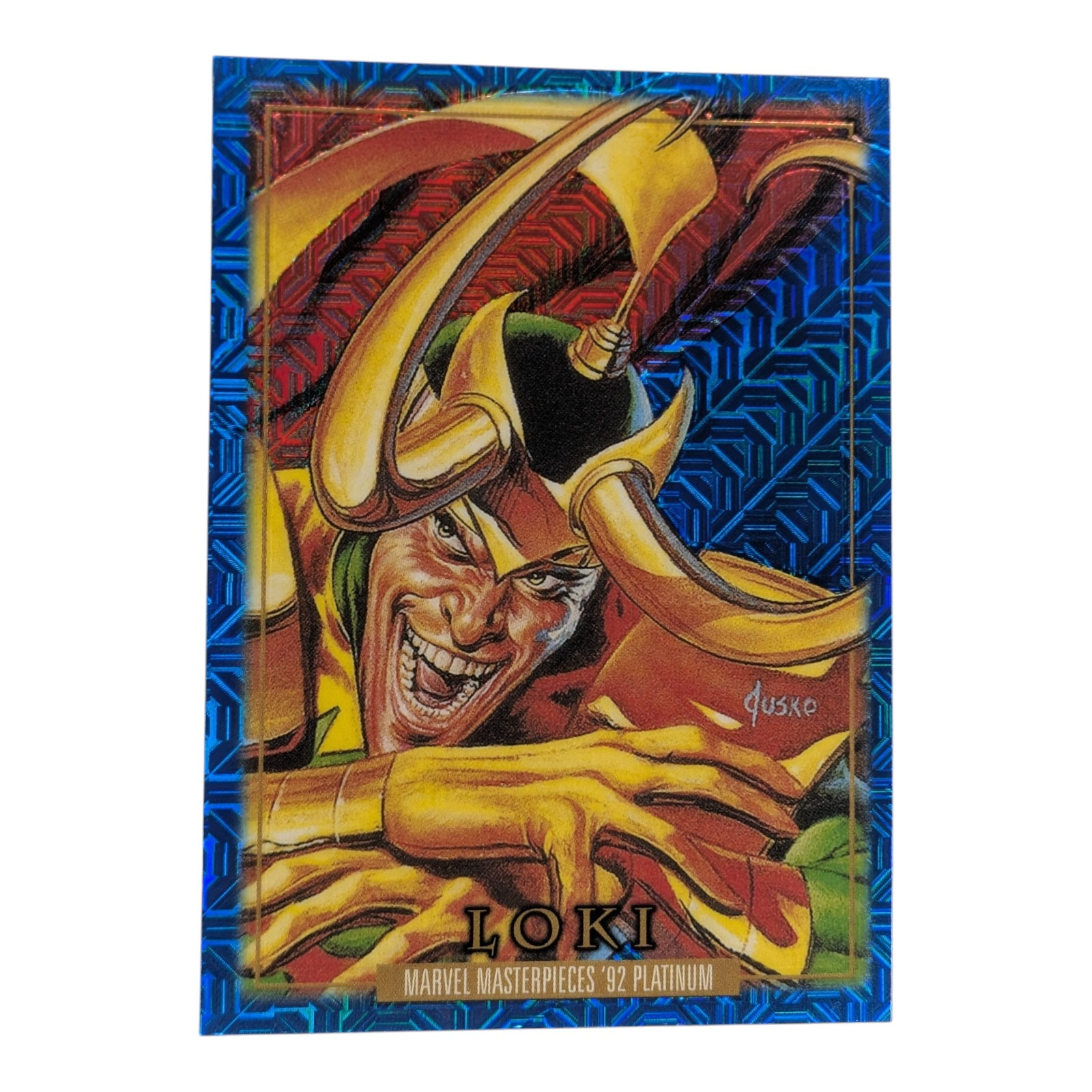 LOKI MARVEL Masterpieces '92 Platinum #50 BLUE TRAXX Parallel