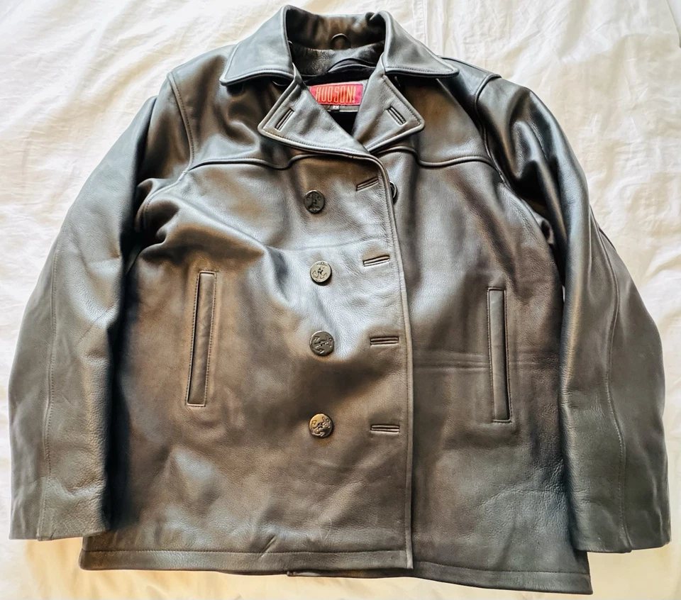 Chaqueta de chaquetón de cuero pesado Hudson, forro extraíble Foto 2 de 4