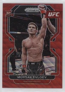 2022 Panini Prizm UFC Ruby Wave Prizm Movsar Evloev #130 Rookie RC