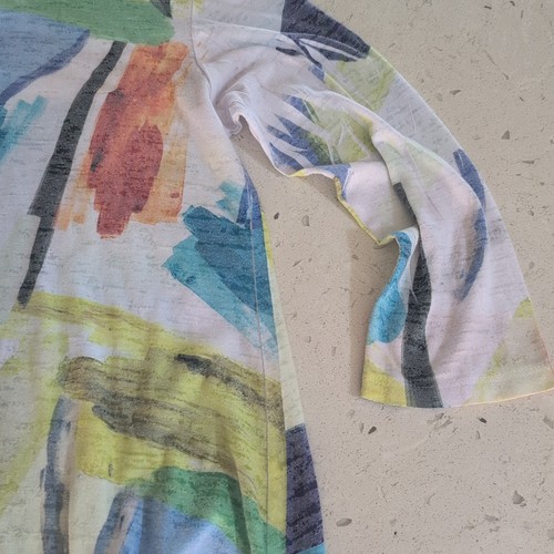 Jess and Jane Top Small Abstract Artsy Colorful Tunic - Picture 11 of 13
