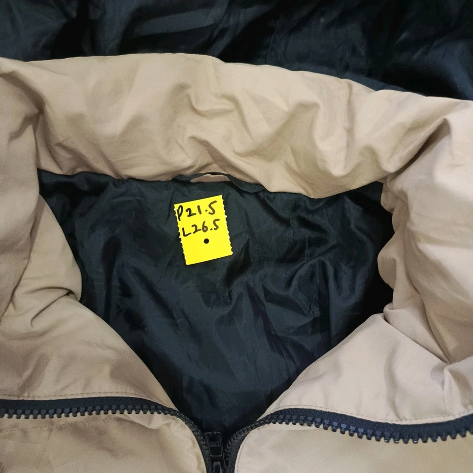 Puffer Jacket Hoodie Hooded Full Zipper Beige 21.5x26.5 Size L - Image 2 of 4