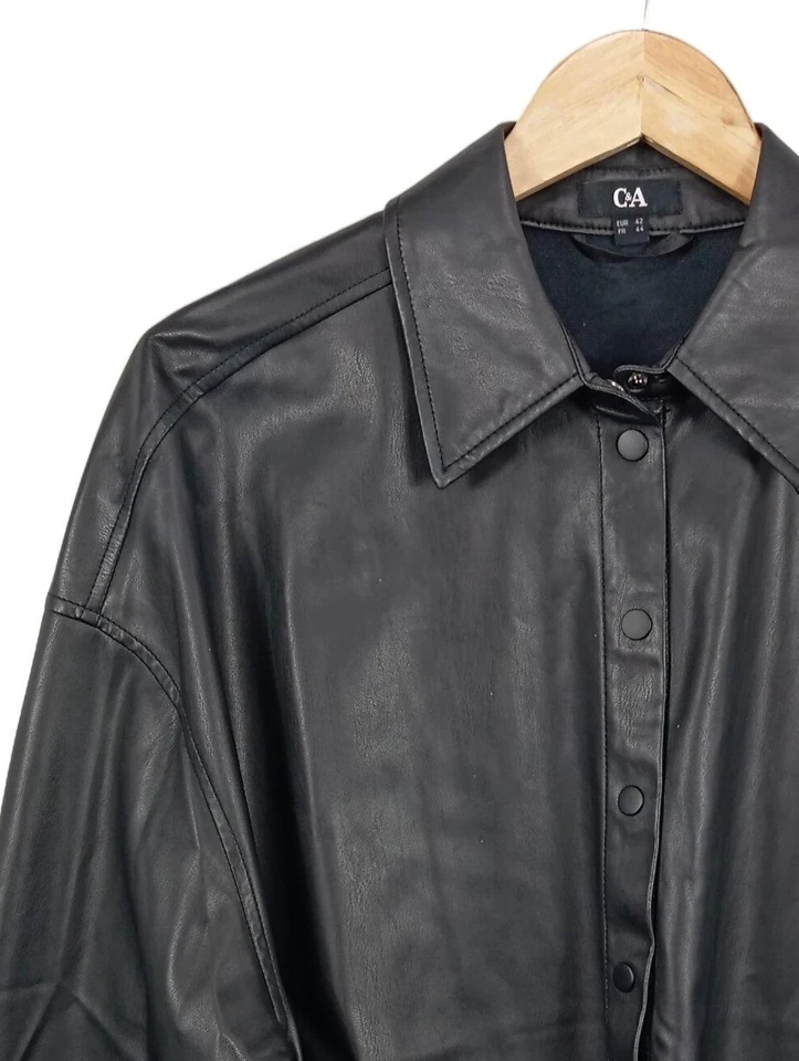 C&A Chaqueta de cuero de imitación Mujeres Chaqueta Talla EU 42 negro - Imagen 3 de 4